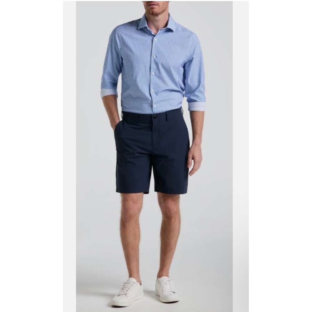 A11 Perry Ellis Motion Mens Navy Blue Performance Stretch Tech Golf Shorts Sz 38 - Picture 2 of 9